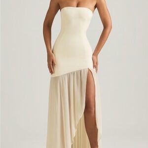 Oh Polly Strapless Asymmetrical Fishtail Maxi Bridal Dress